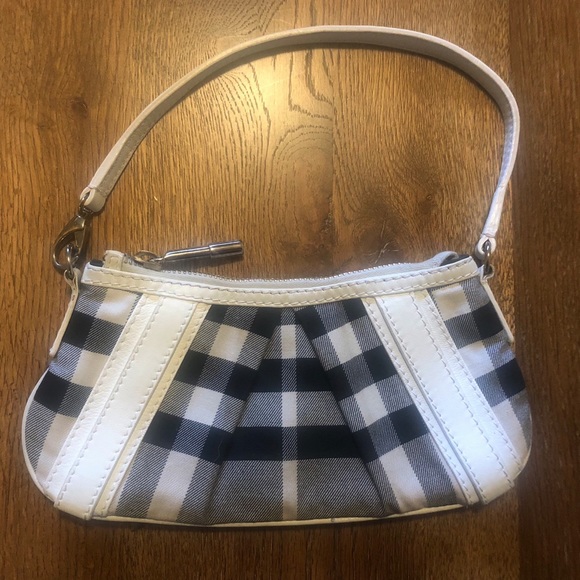 burberry black and white check handbag